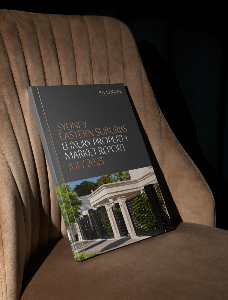 Image of Sydney Eastern Suburbs Luxury Property Market Report July 2023 on a chair